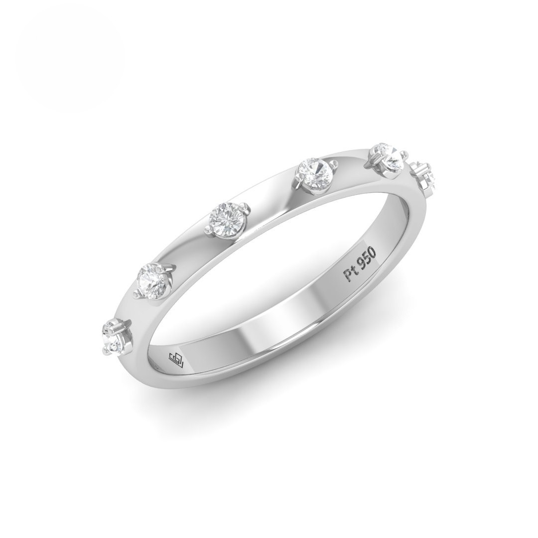 Piper Round Cut Diamond Wedding Band