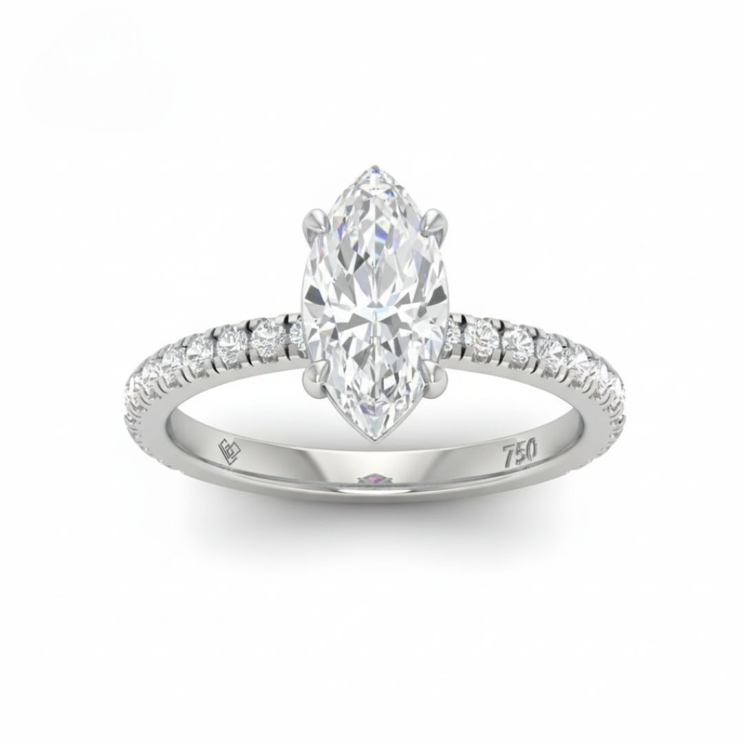 Abigail Marquise With Diamond Band Engagement Ring