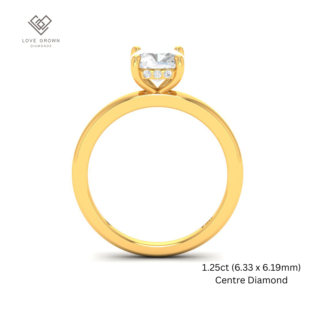 Léa Cushion Cut Diamond With Hidden Halo Engagement Ring