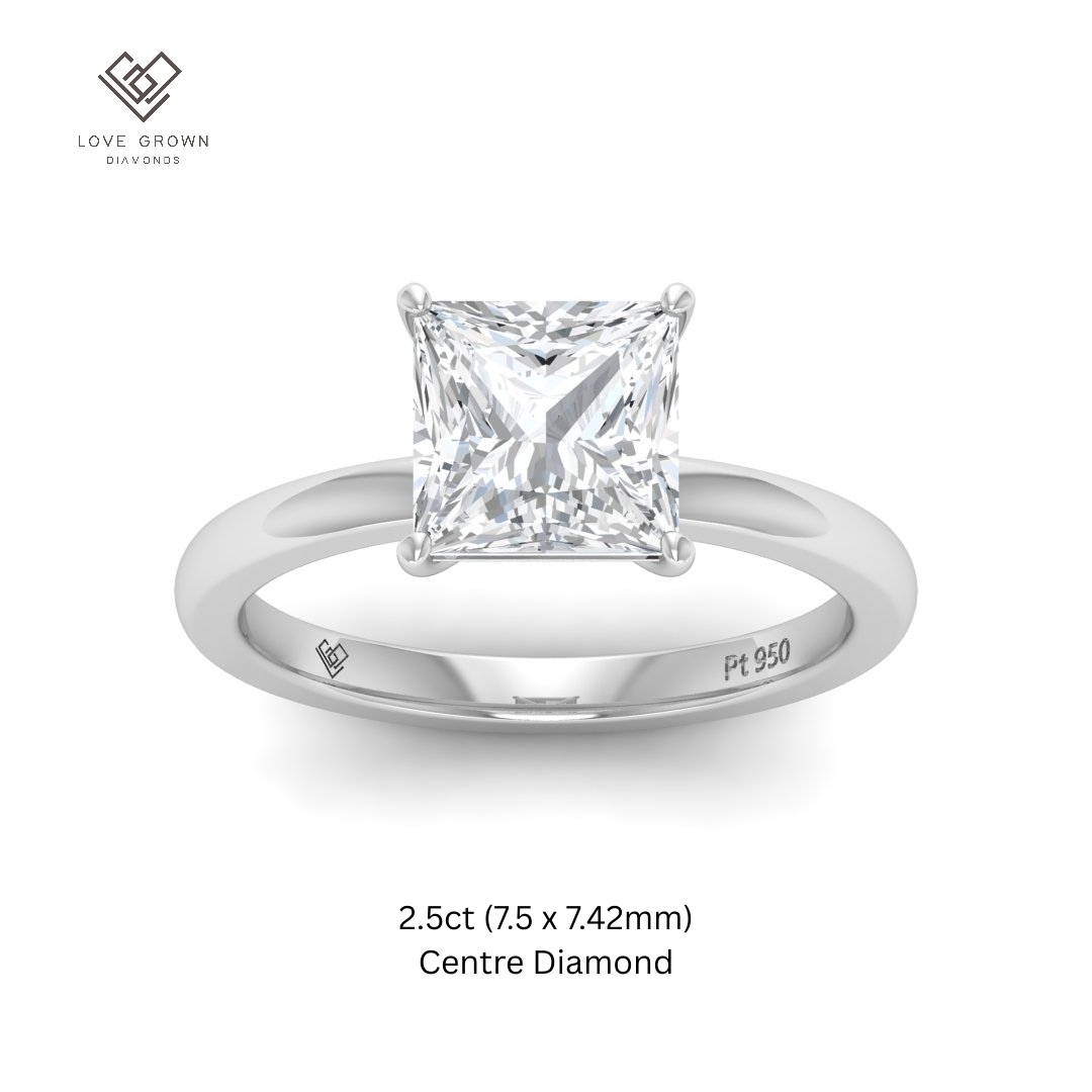 Noémie Solitaire Princess Cut With Diamond Engagement Ring