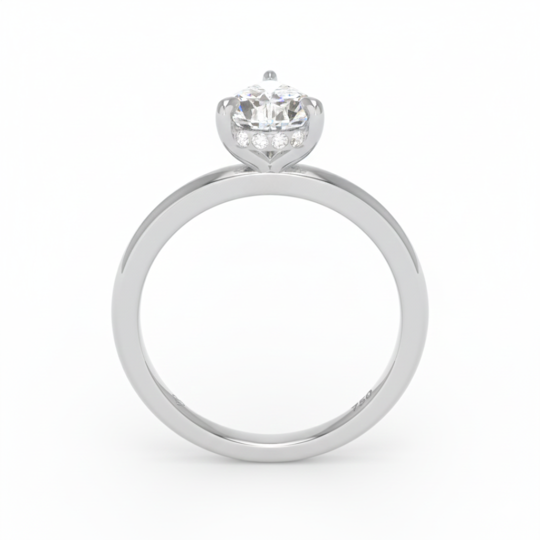 Léa Pear Cut Diamond With Hidden Halo Engagement Ring