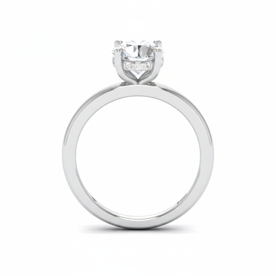 Léa Round Cut Diamond With Hidden Halo Engagement Ring