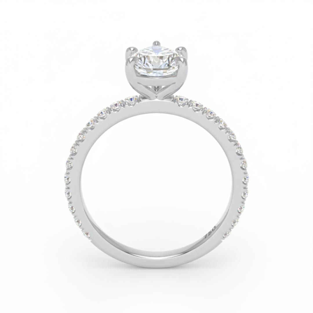 Abigail Pear With Diamond Band Engagement Ring