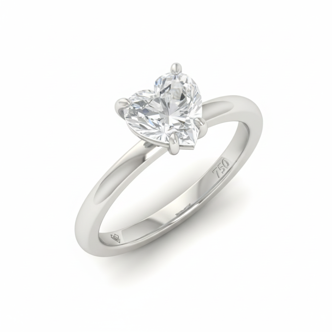 Noémie Solitaire Heart Cut With Diamond Engagement Ring