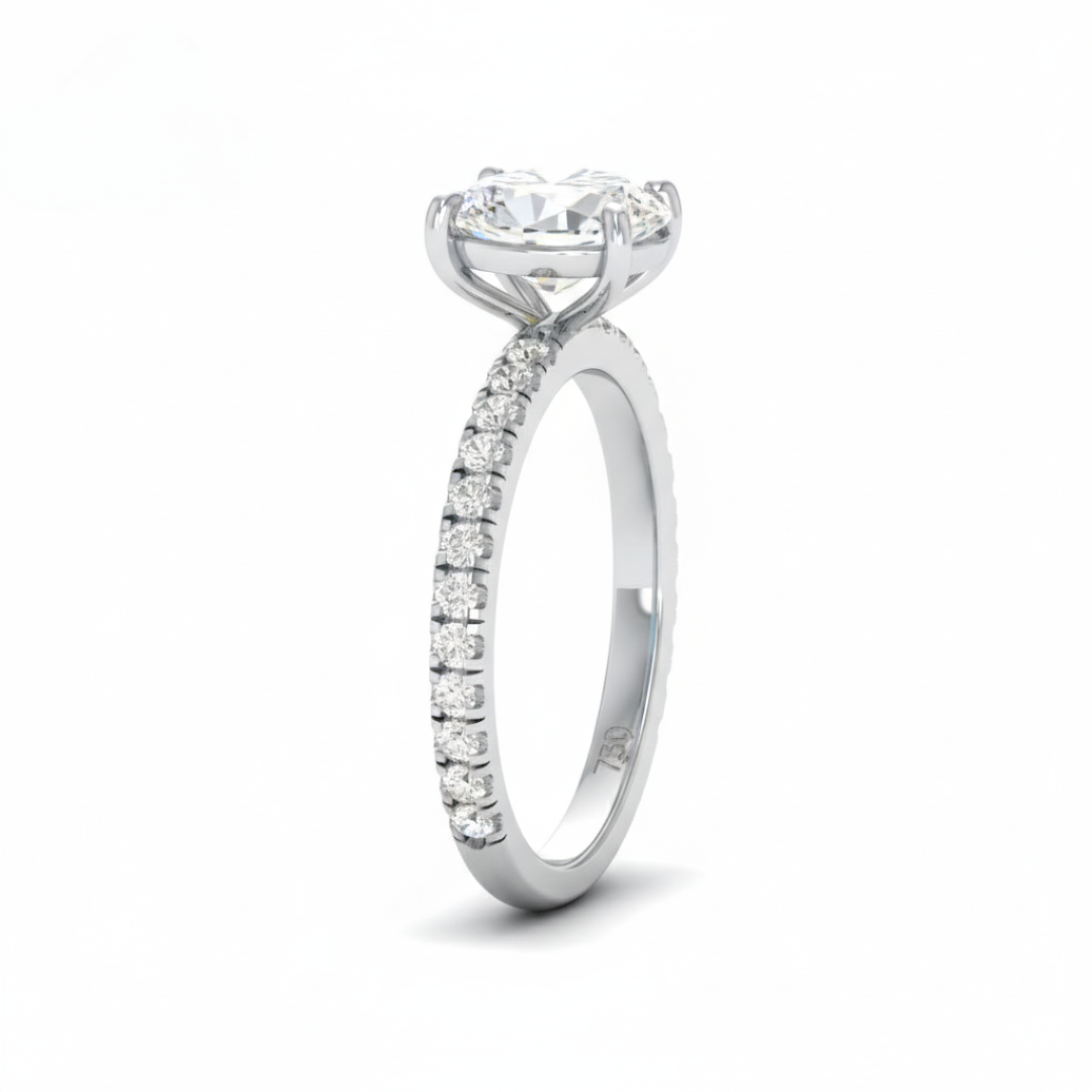 Abigail Oval With Diamond Band Engagement Ring