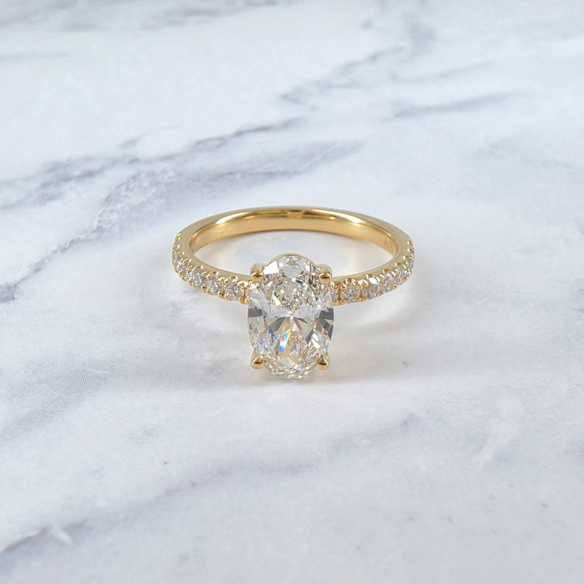 Abigail Oval With Diamond Band Engagement Ring