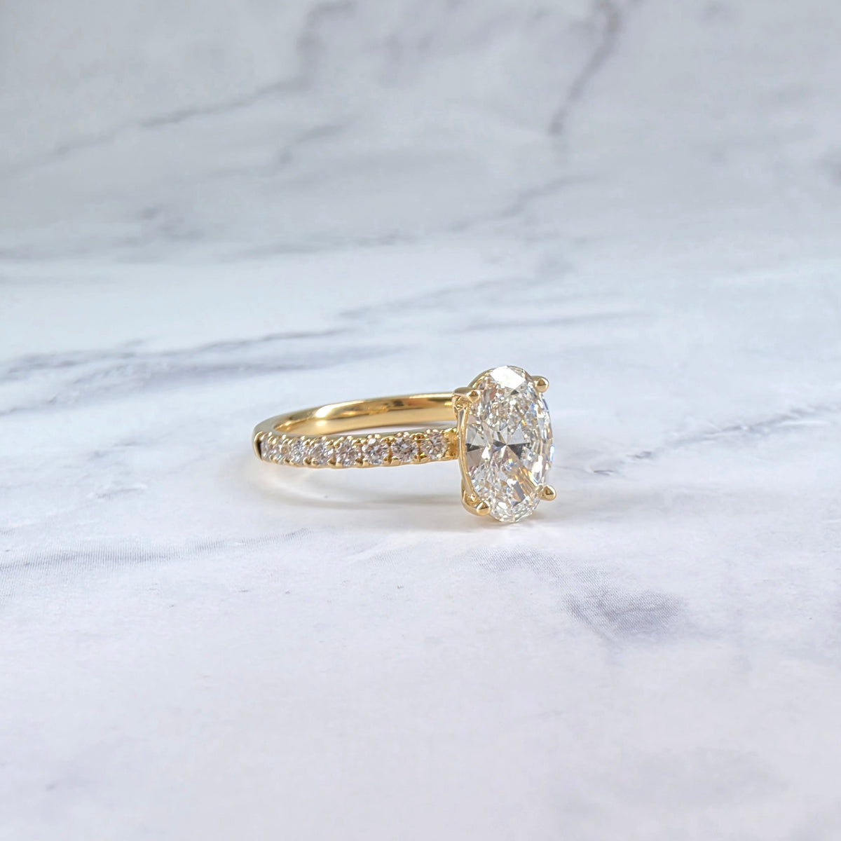 Abigail Oval With Diamond Band Engagement Ring