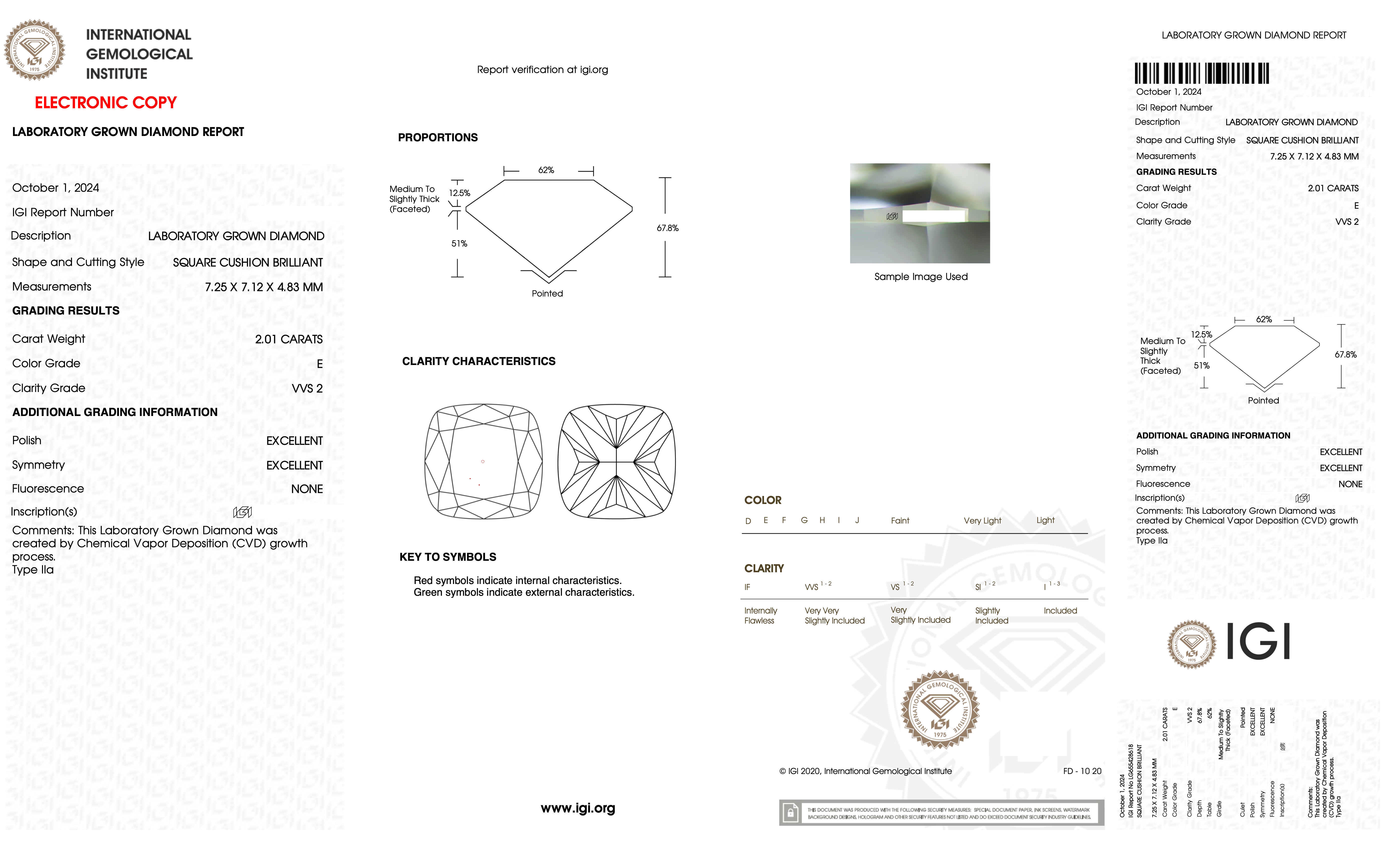 Abigail Cushion engagement ring with 2.01ct cushion cut lab-grown diamond and 0.30ct diamond band in platinum or 18k gold.