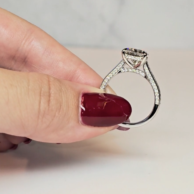 Katherine Pear cut engagement ring 3D Diamond Band