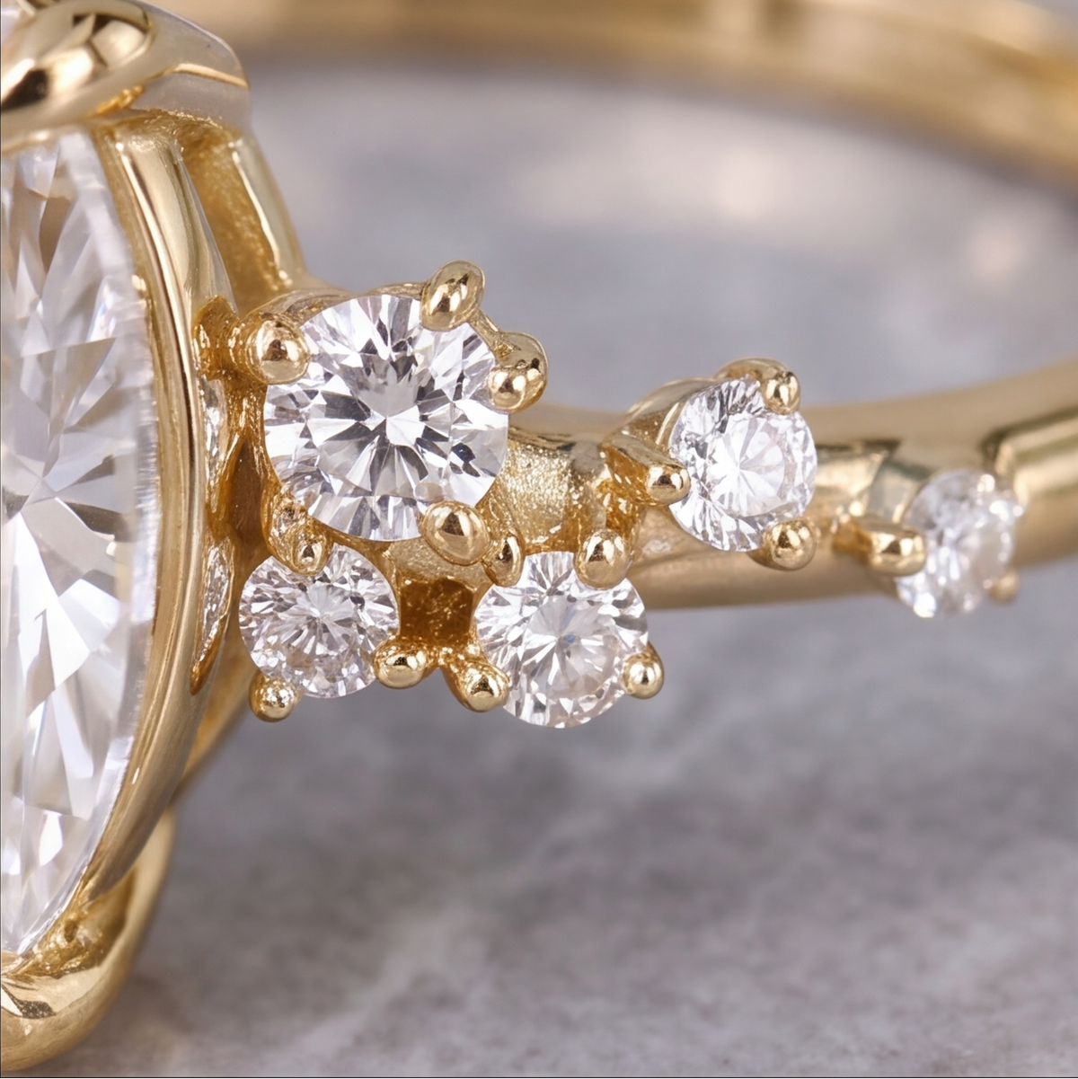 Layla Oval Cut Diamond Engagement Ring With Diamond Accent Band