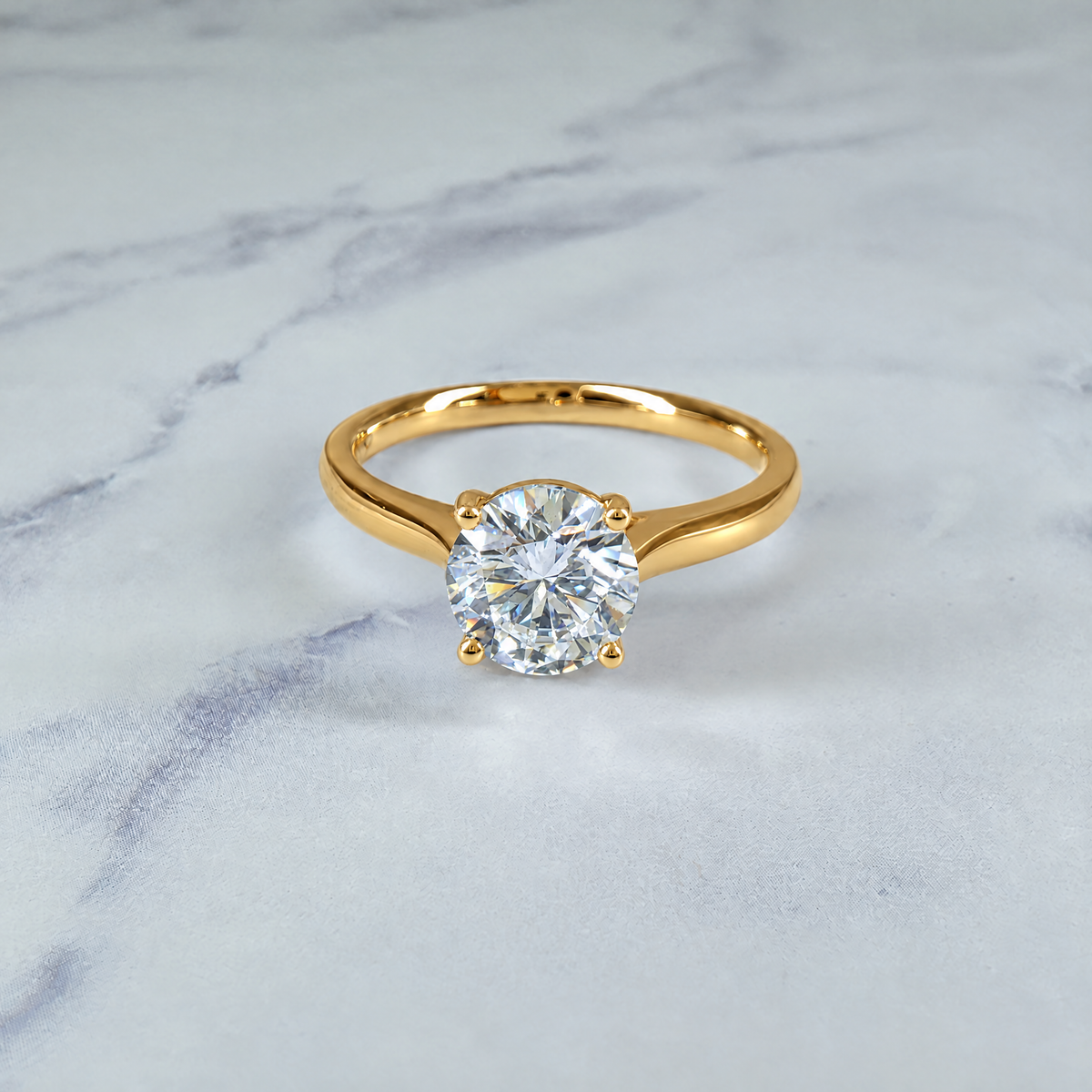 Noémie Solitaire Round Cut With Diamond Engagement Ring