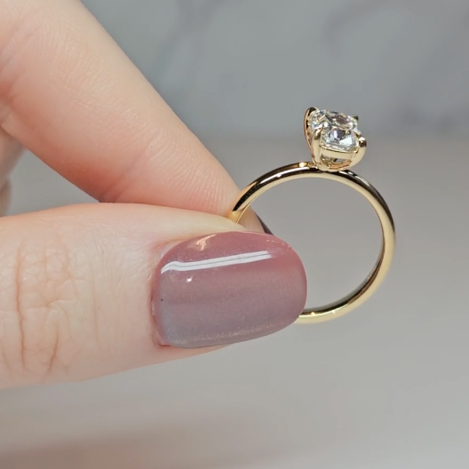 Bague de fiançailles Noémie Solitaire Coussin avec diamant