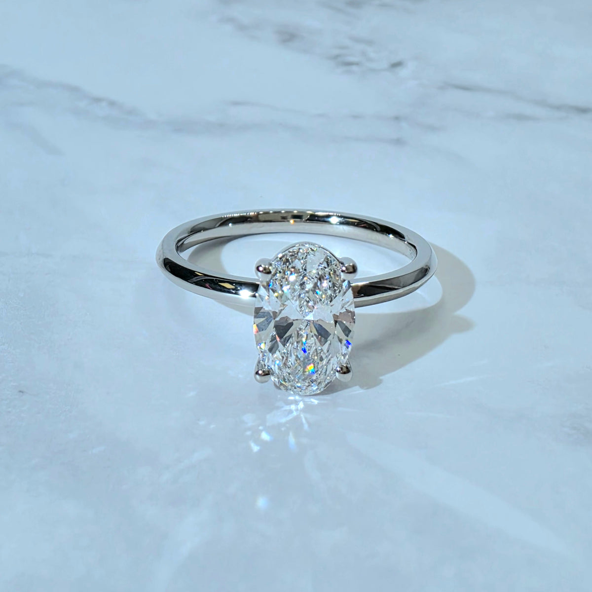 Noémie Solitaire Oval Cut With Diamond Engagement Ring