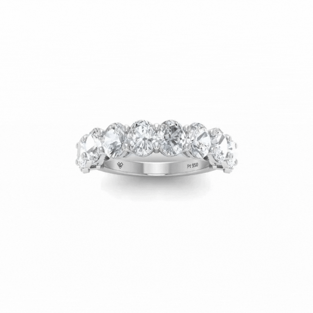 Edith Oval cut wedding band 2.50 ct