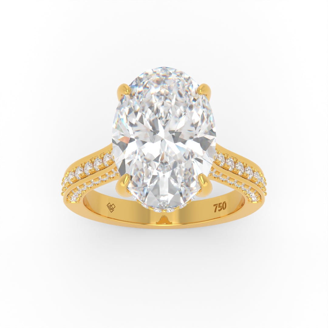 Katherine Oval Cut Engagement Ring 3D Diamond Band