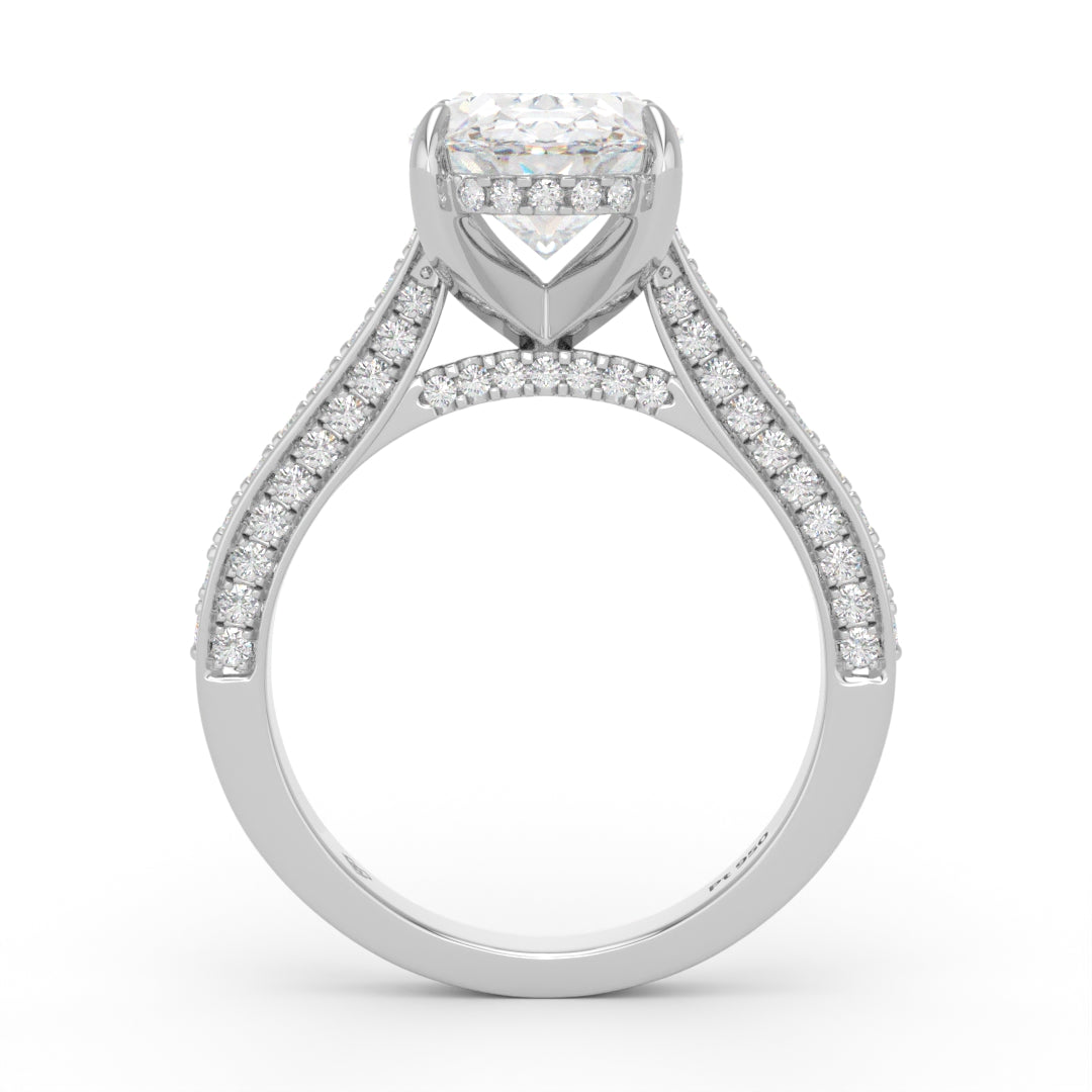 Katherine Oval Cut Engagement Ring 3D Diamond Band