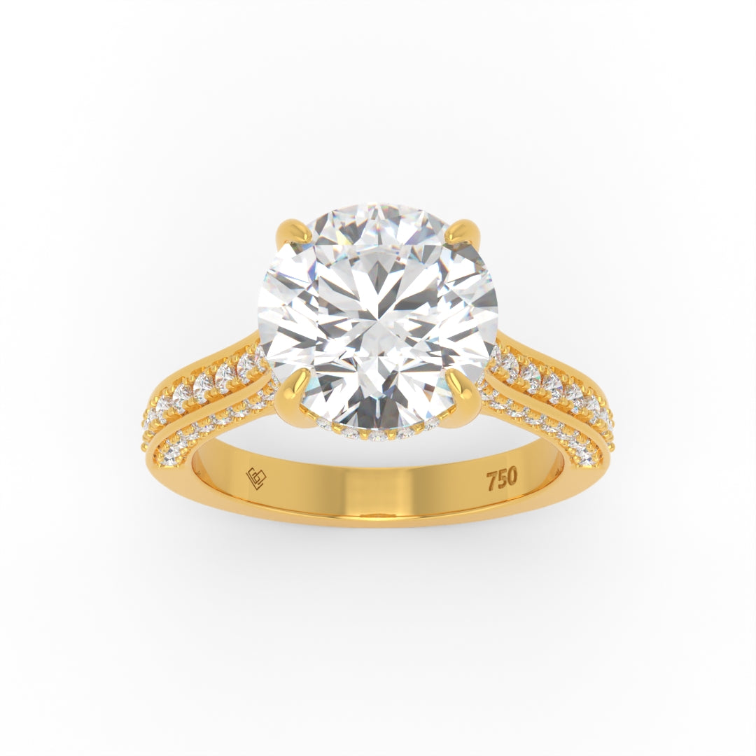 Katherine Round cut engagement ring 3D Diamond Band