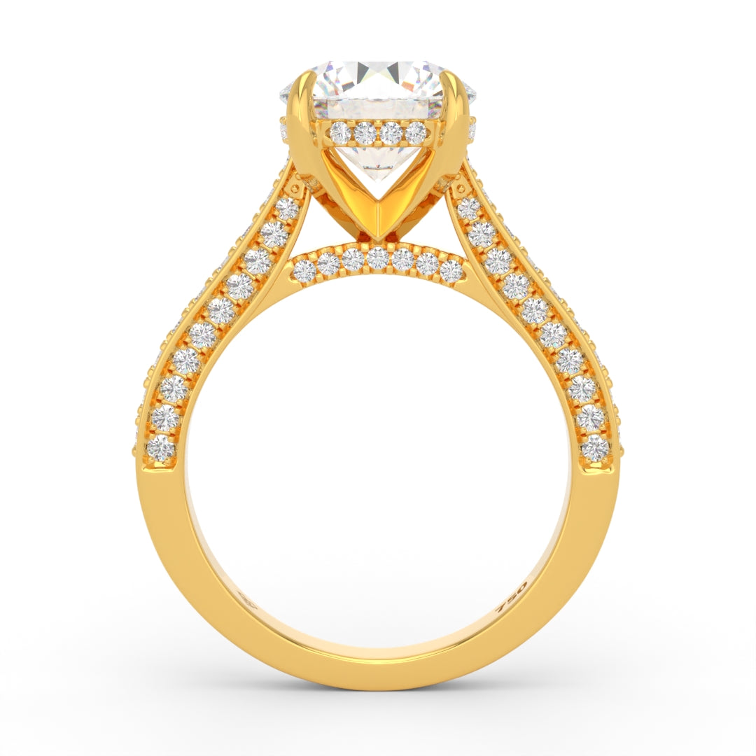 Katherine Round cut engagement ring 3D Diamond Band