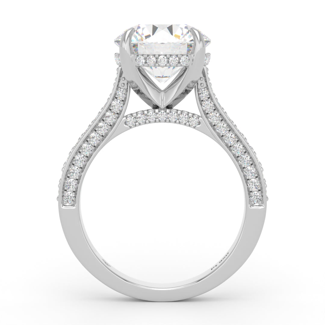 Katherine Round cut engagement ring 3D Diamond Band