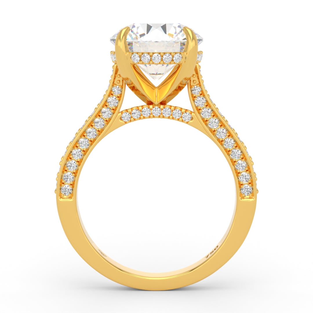 Katherine Round cut engagement ring 3D Diamond Band