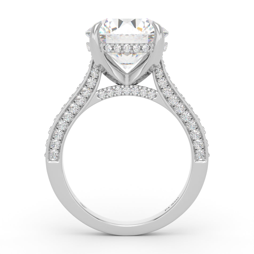 Katherine Round cut engagement ring 3D Diamond Band