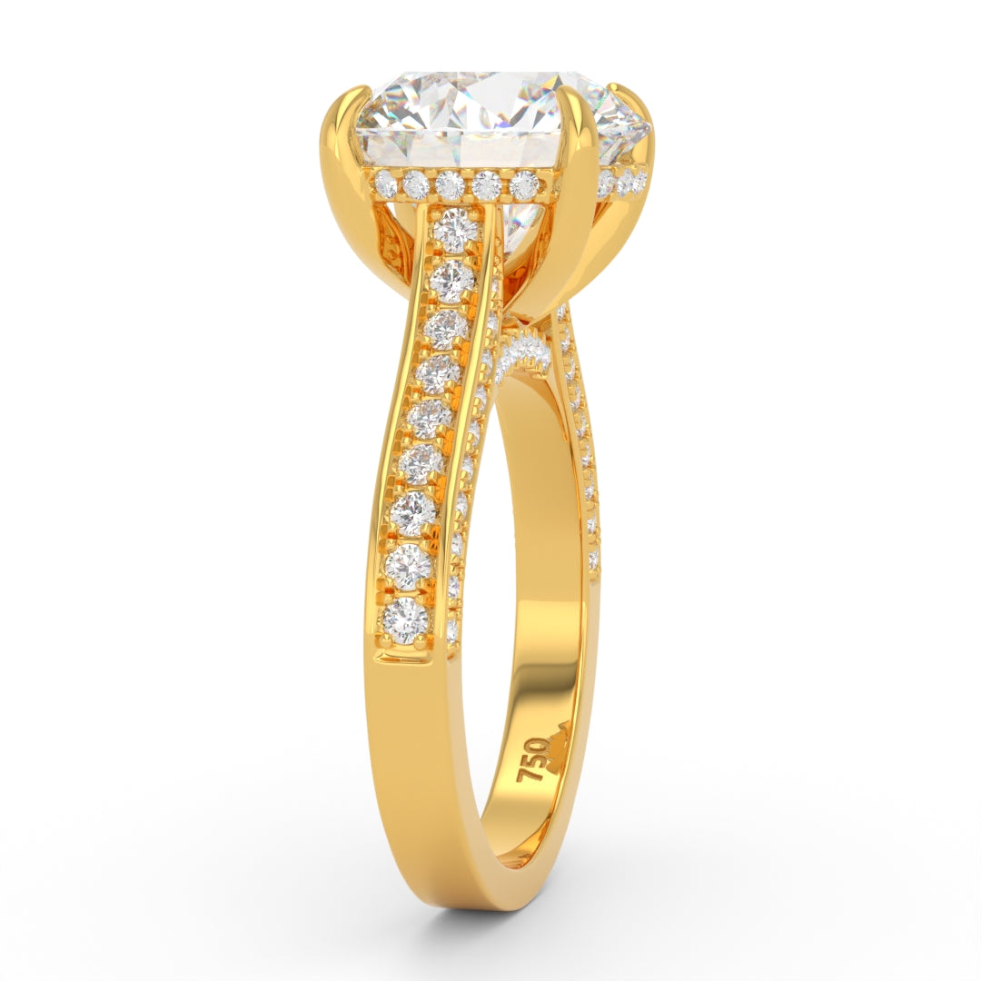 Katherine Round cut engagement ring 3D Diamond Band