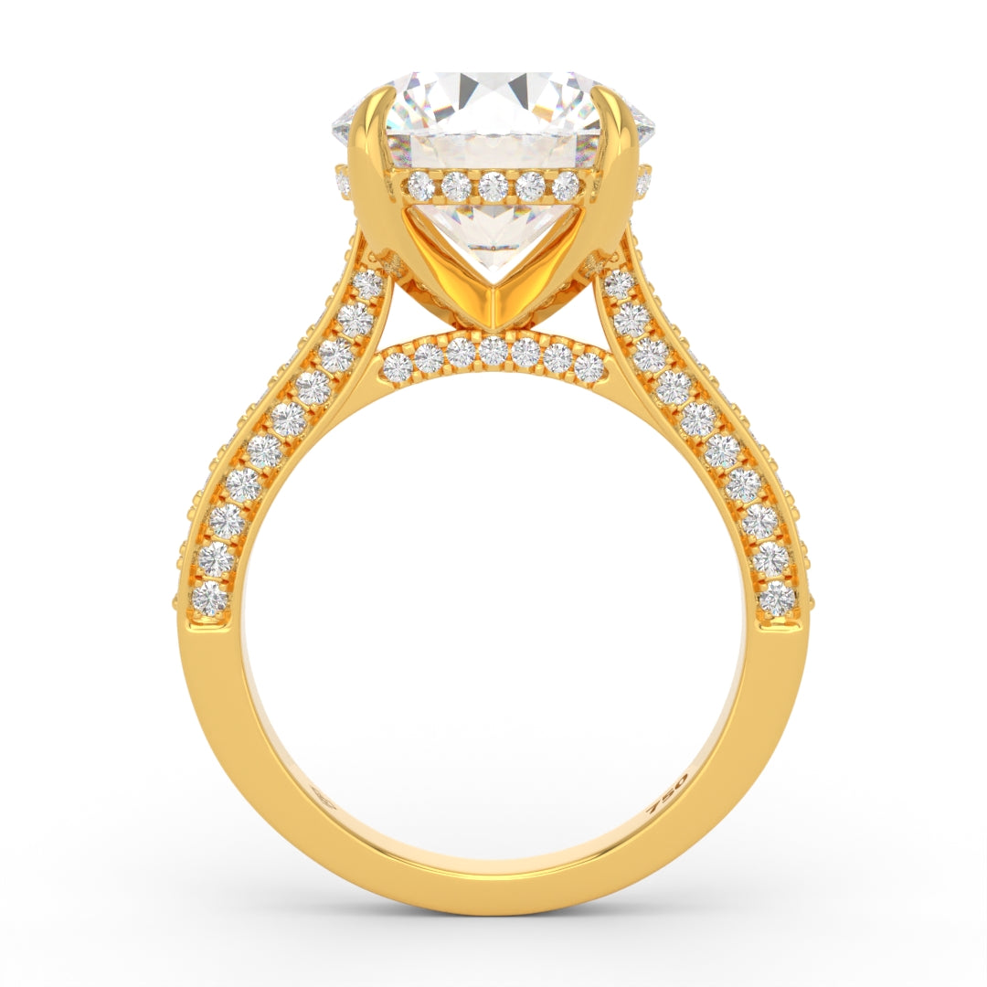 Katherine Round cut engagement ring 3D Diamond Band