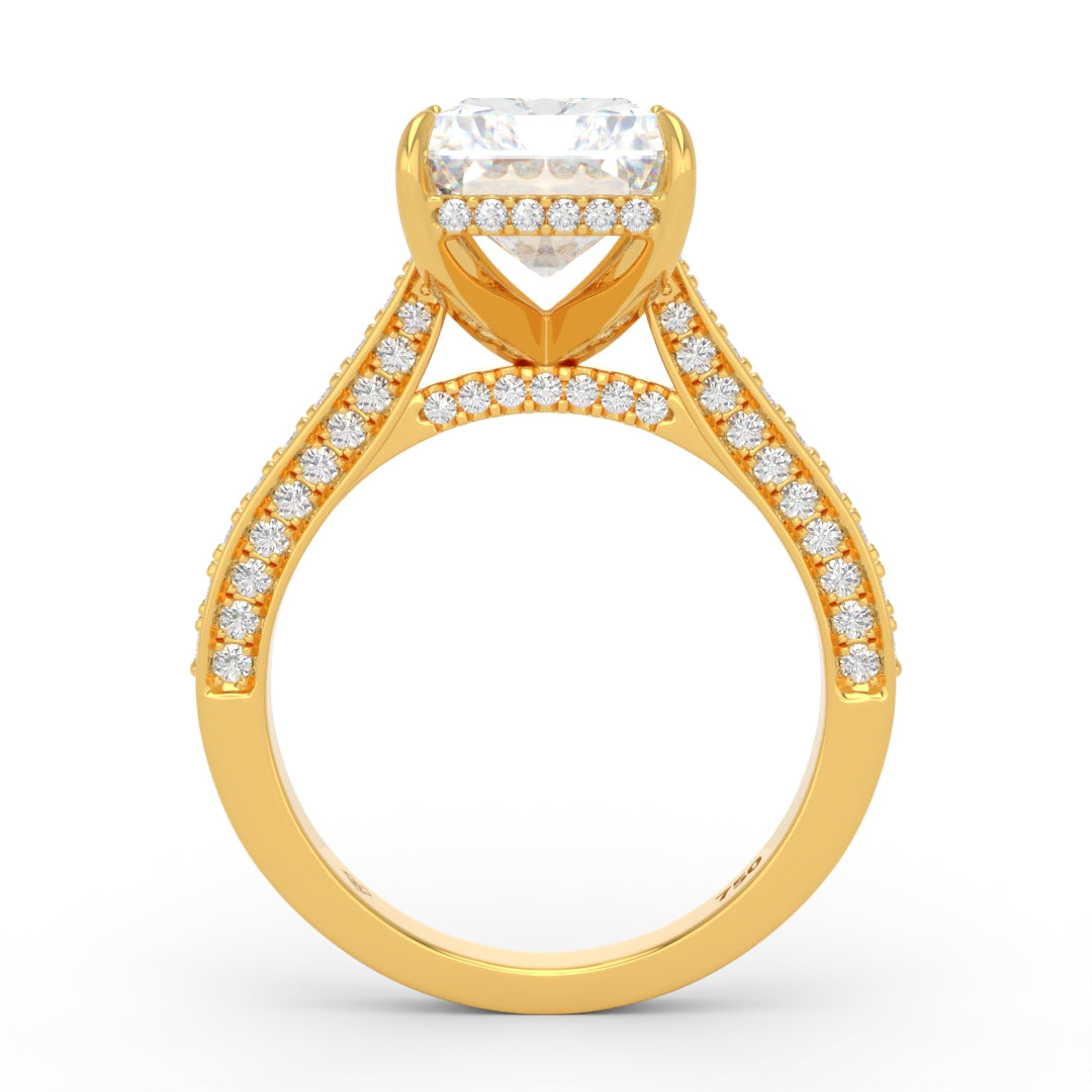 Katherine Radiant cut engagement ring 3D Diamond Band