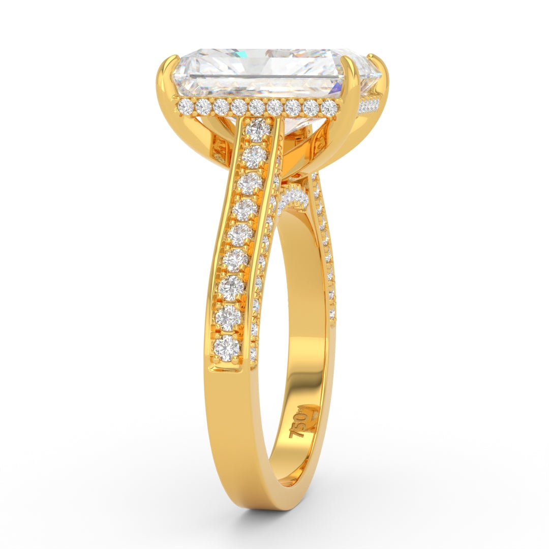 Katherine Radiant cut engagement ring 3D Diamond Band