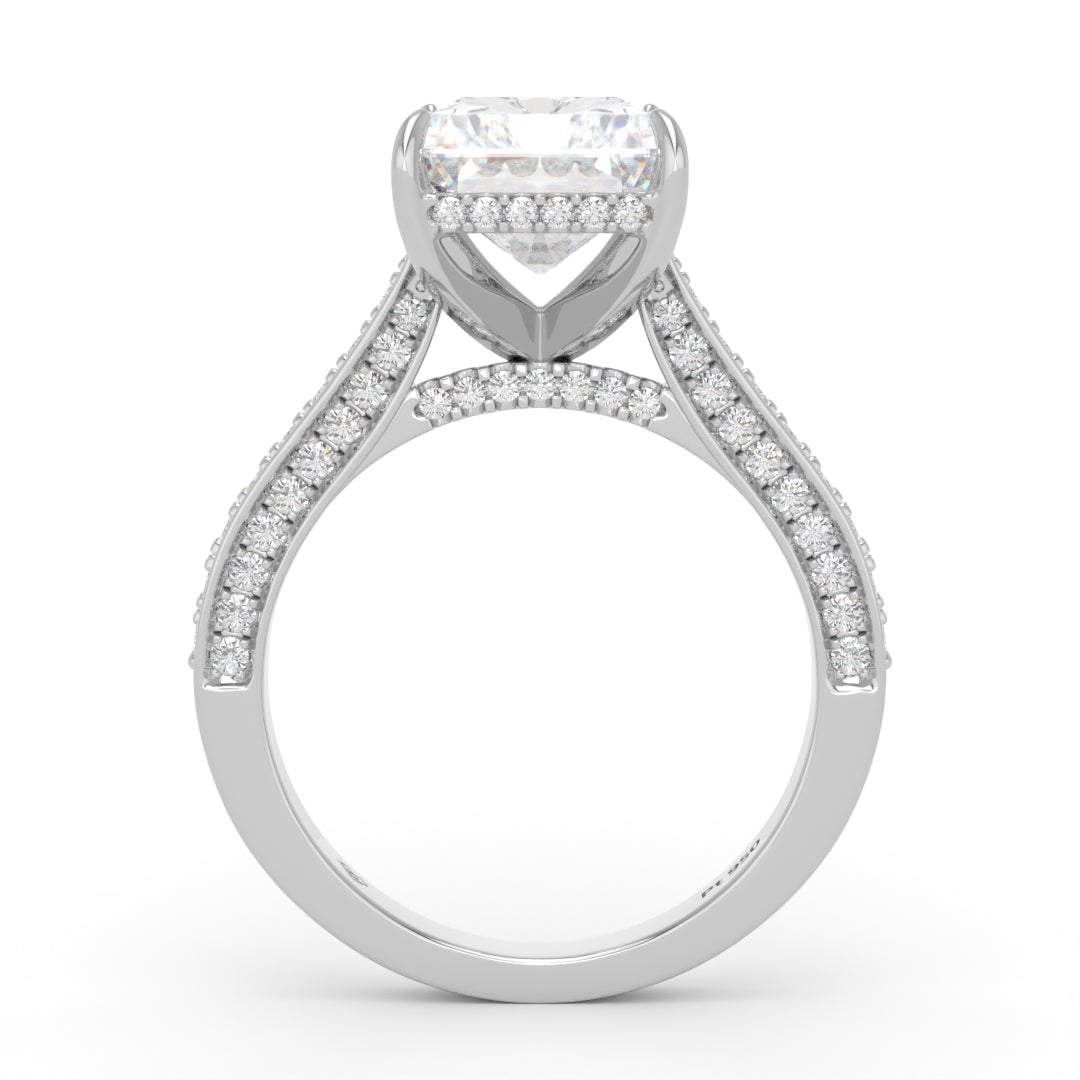 Katherine Radiant cut engagement ring 3D Diamond Band