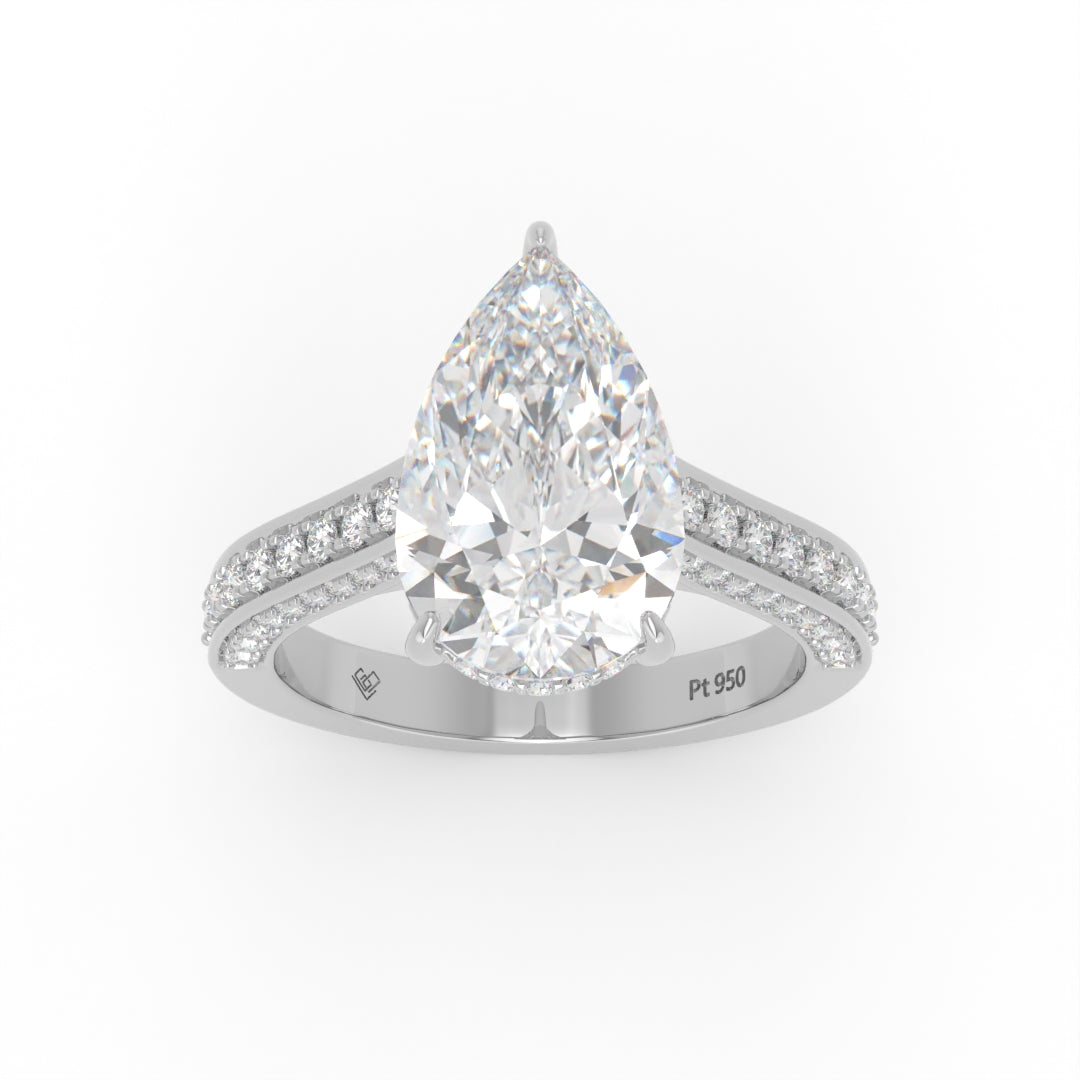 Katherine Pear cut engagement ring 3D Diamond Band