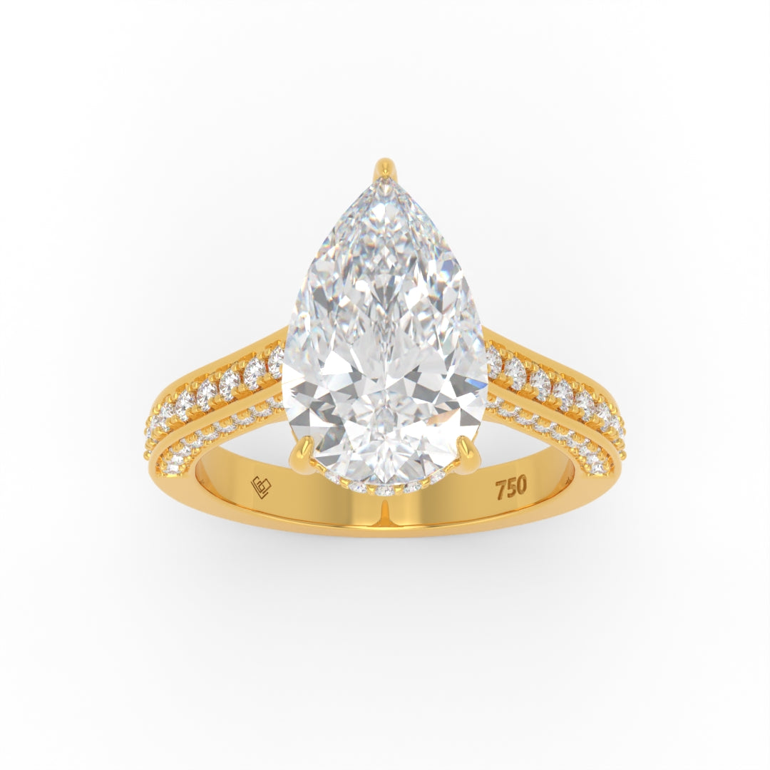 Katherine Pear cut engagement ring 3D Diamond Band