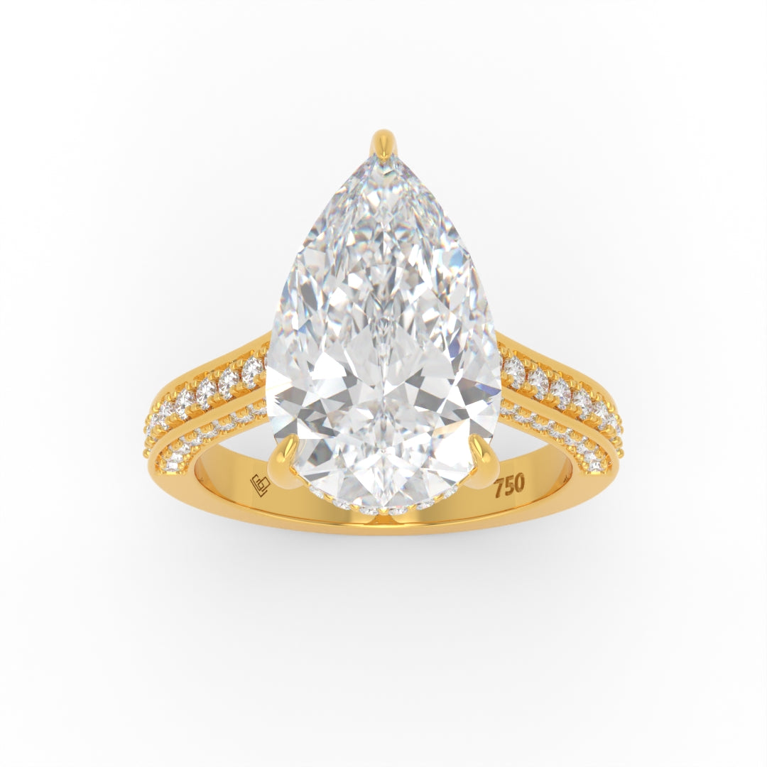 Katherine Pear cut engagement ring 3D Diamond Band