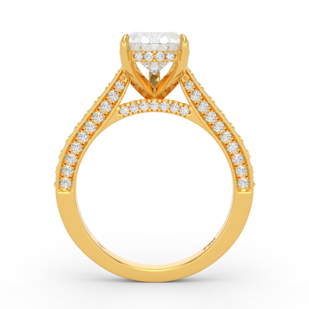 Katherine Pear cut engagement ring 3D Diamond Band