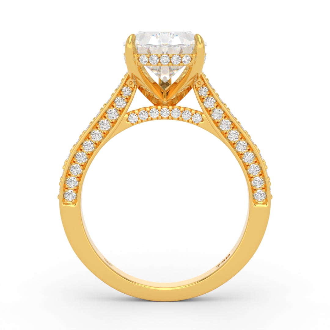 Katherine Pear cut engagement ring 3D Diamond Band