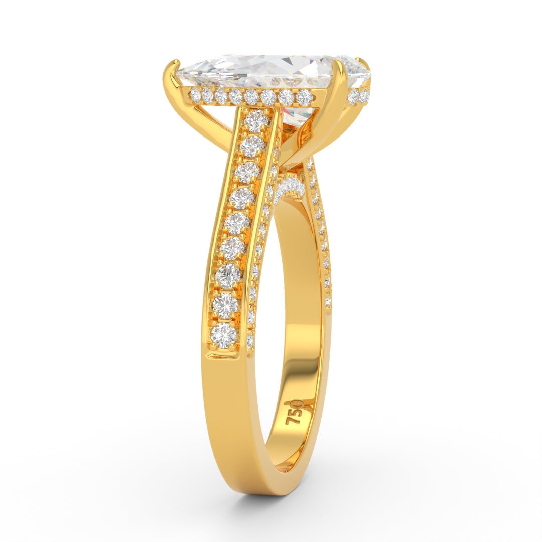 Katherine Pear cut engagement ring 3D Diamond Band