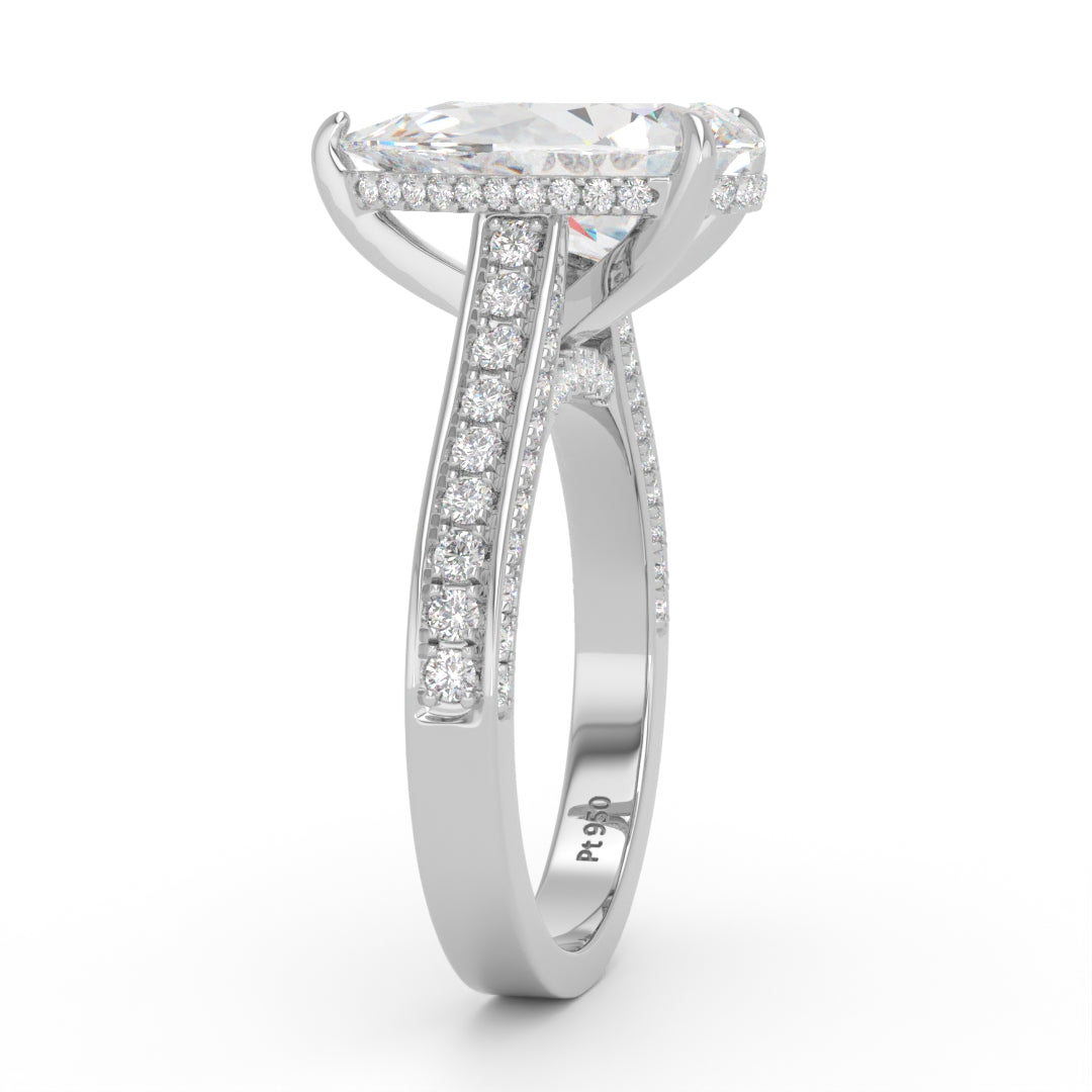 Katherine Pear cut engagement ring 3D Diamond Band