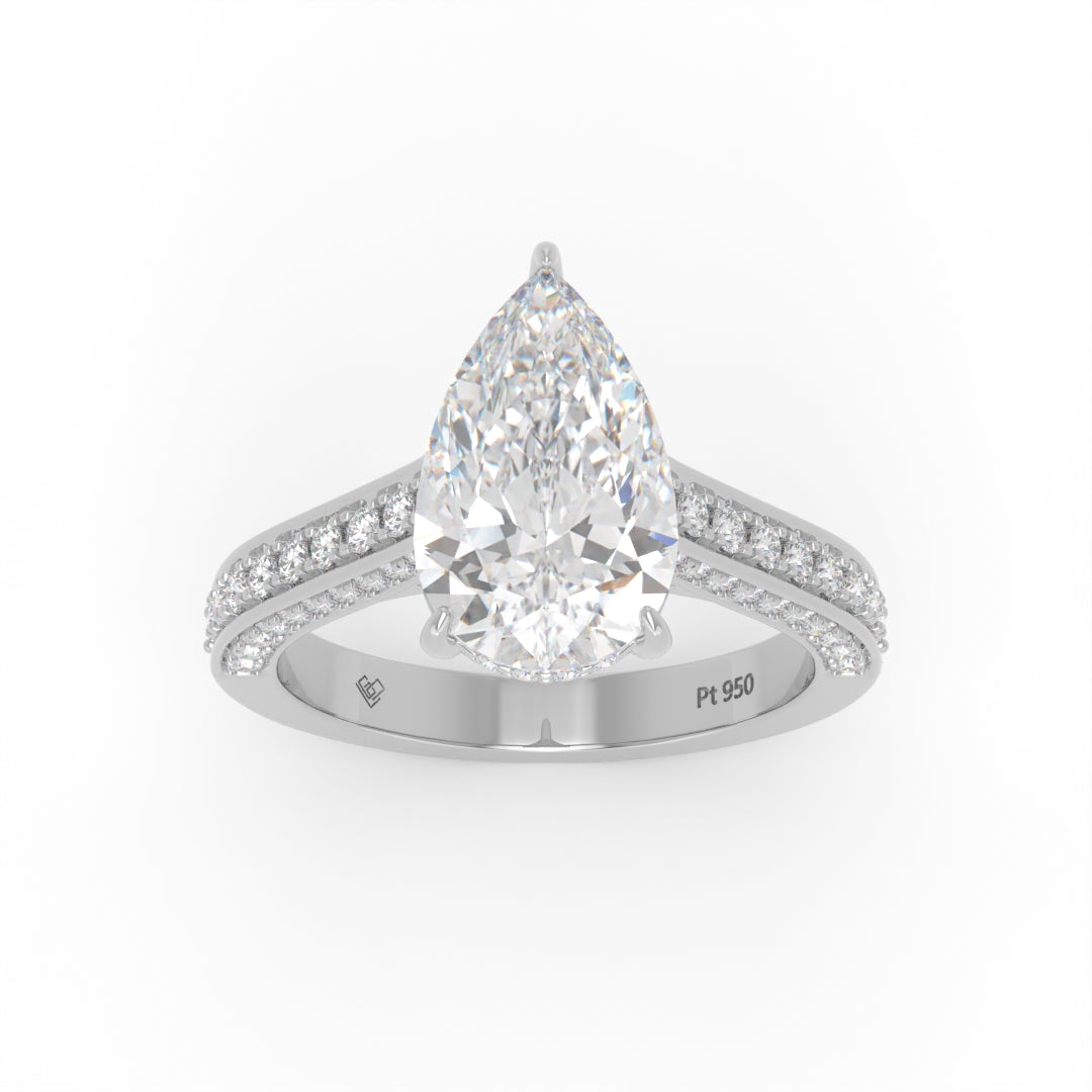 Katherine Pear cut engagement ring 3D Diamond Band