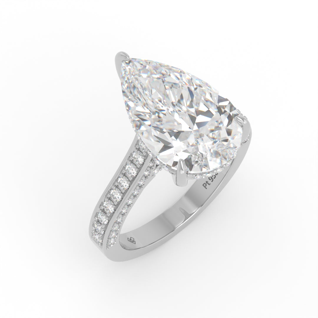Katherine Pear cut engagement ring 3D Diamond Band