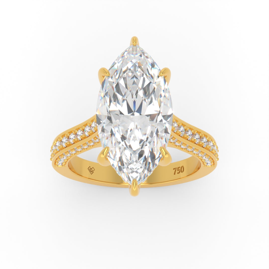 Katherine Marquise cut engagement ring 3D Diamond Band