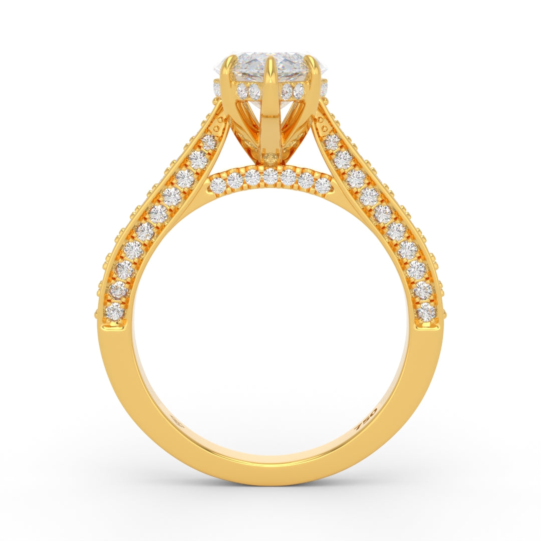 Katherine Marquise cut engagement ring 3D Diamond Band