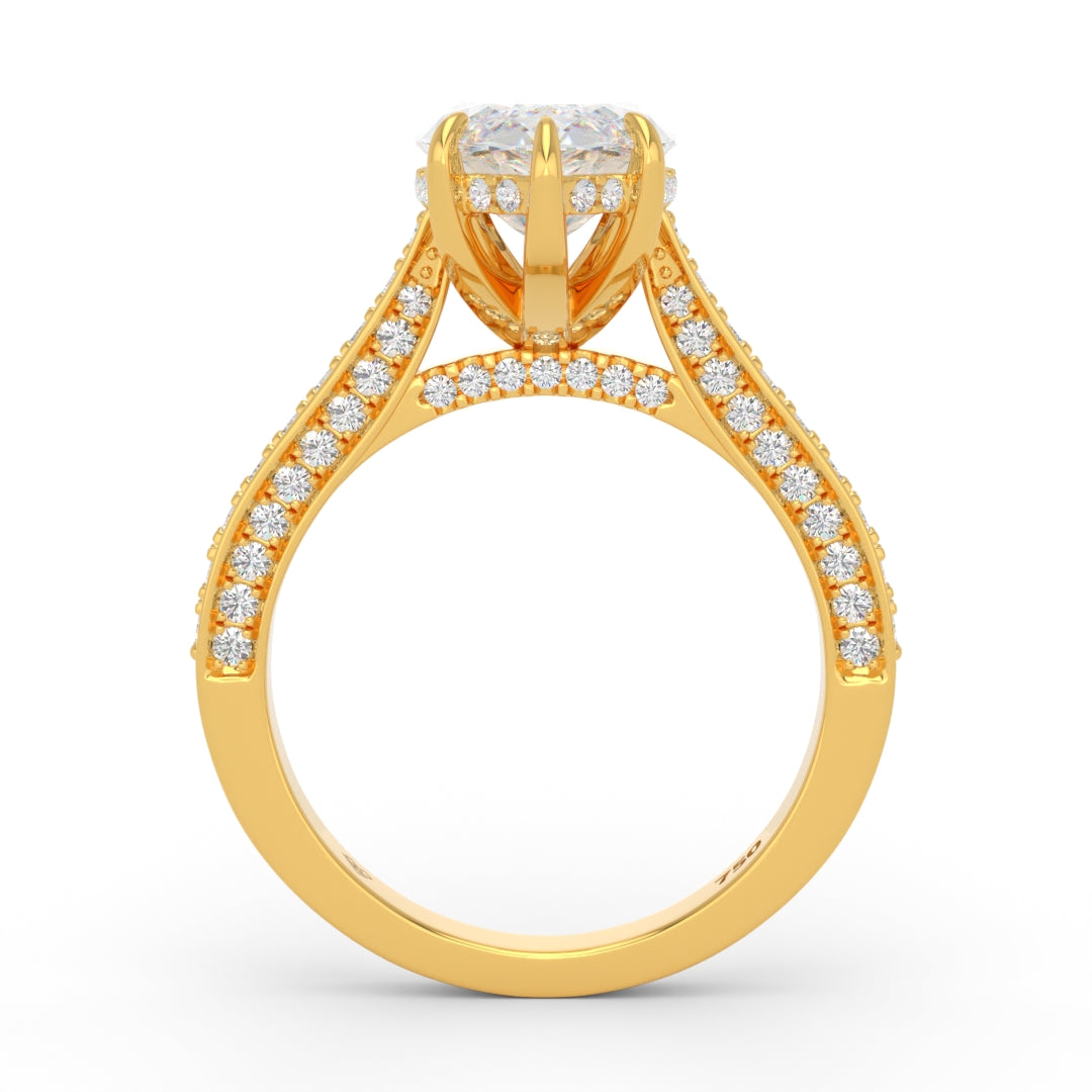 Katherine Marquise cut engagement ring 3D Diamond Band