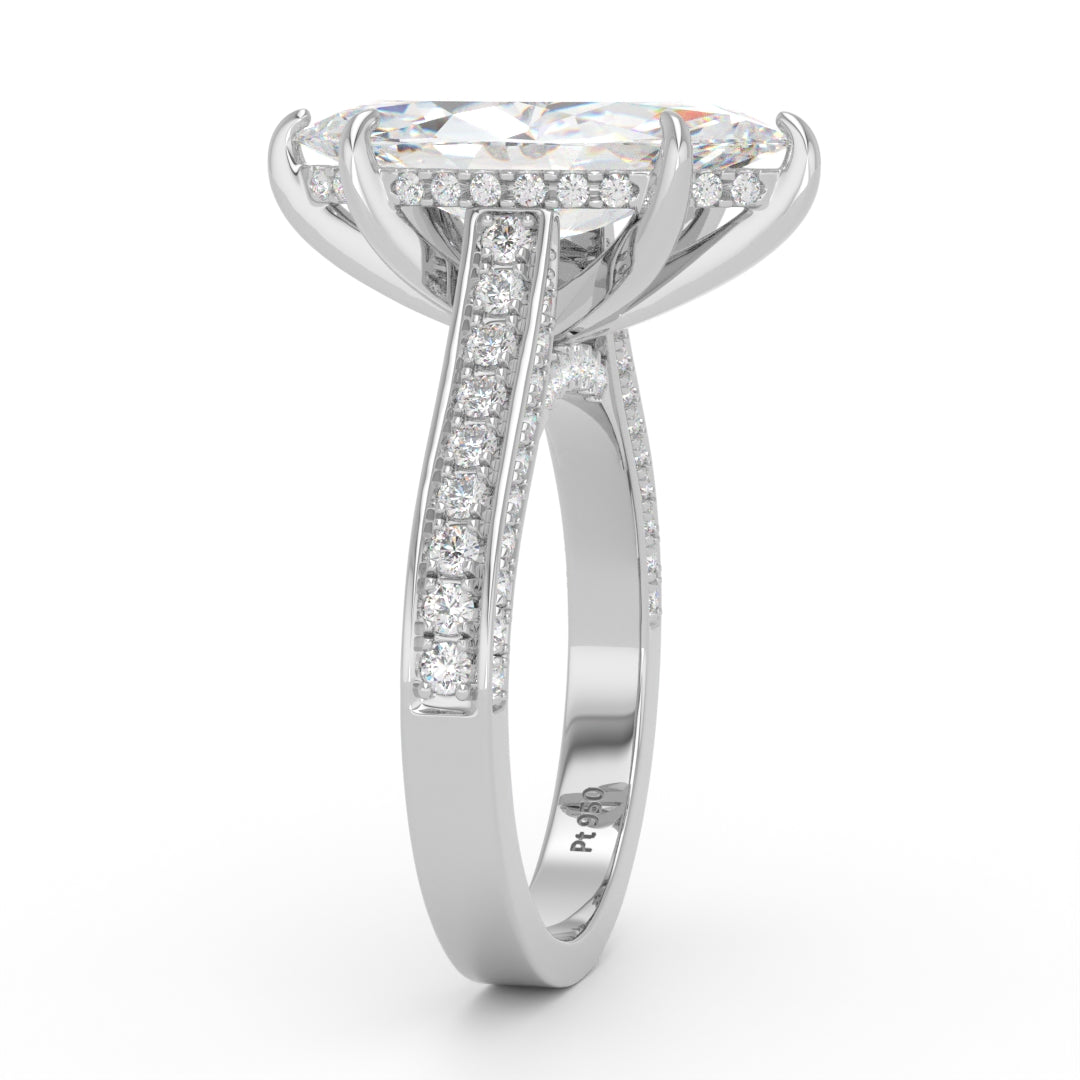 Katherine Marquise cut engagement ring 3D Diamond Band