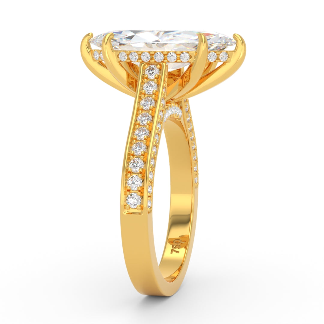 Katherine Marquise cut engagement ring 3D Diamond Band