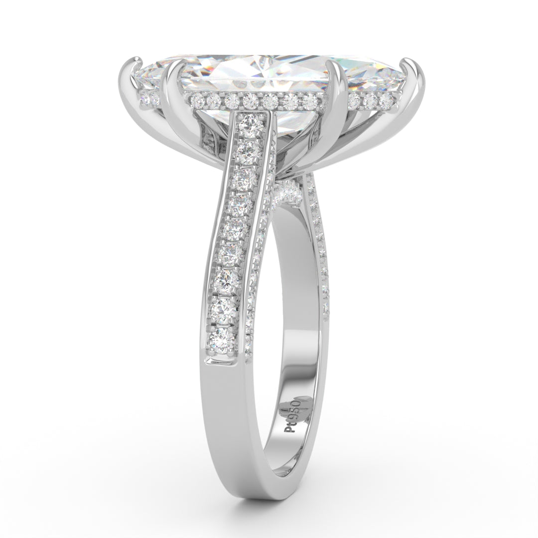 Katherine Marquise cut engagement ring 3D Diamond Band