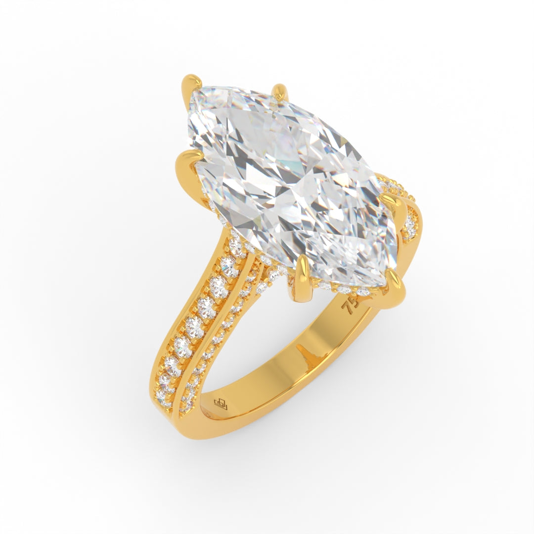 Katherine Marquise cut engagement ring 3D Diamond Band