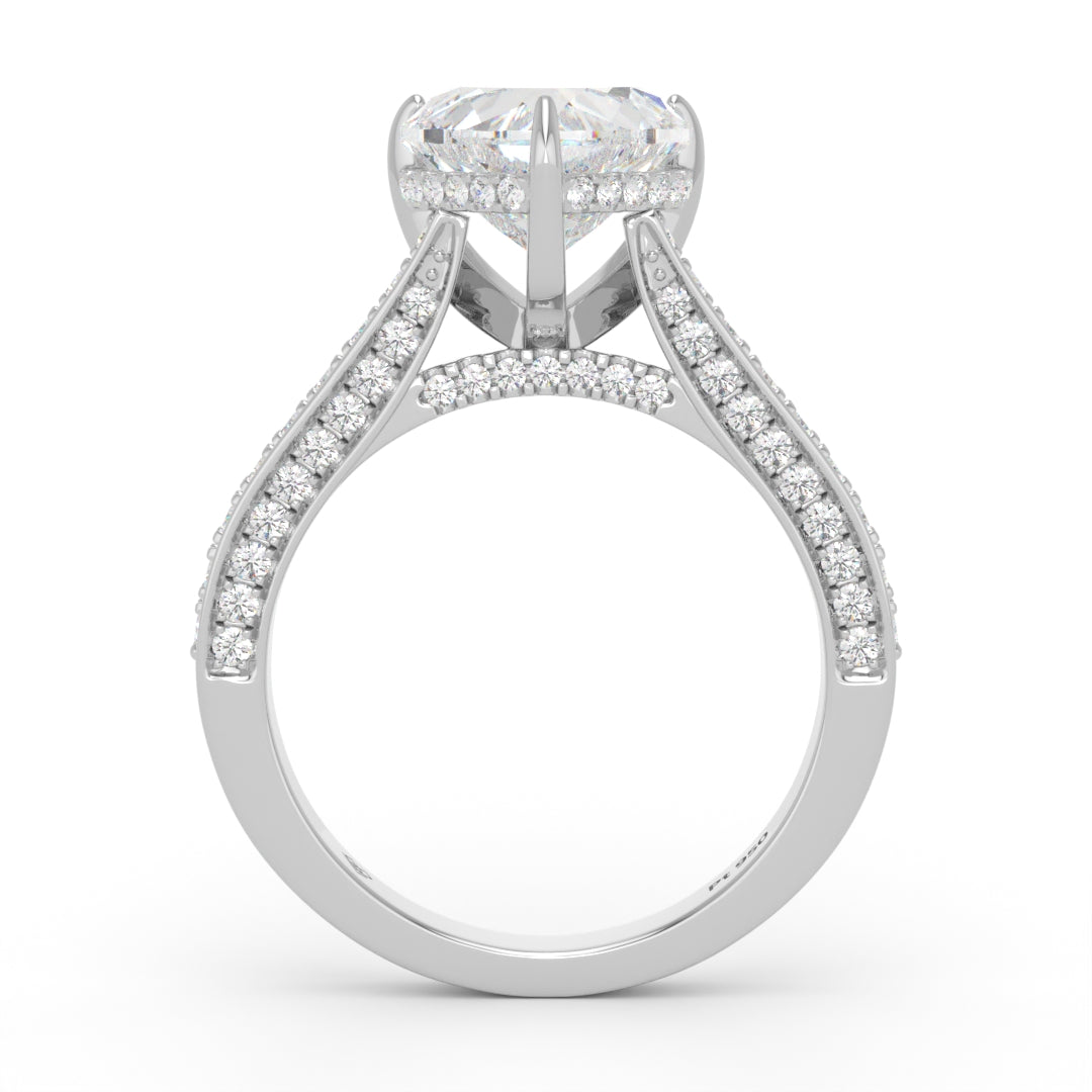 Katherine Heart cut engagement ring 3D Diamond Band