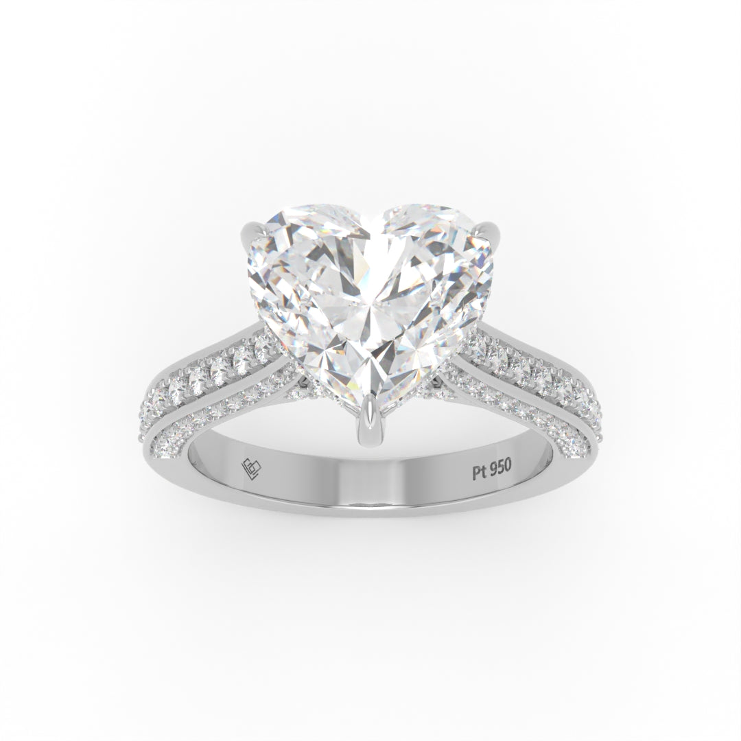 Katherine Heart cut engagement ring 3D Diamond Band