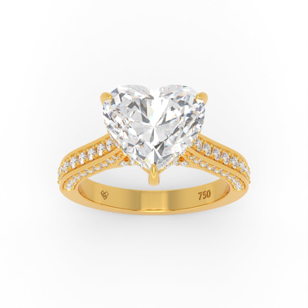 Katherine Heart cut engagement ring 3D Diamond Band