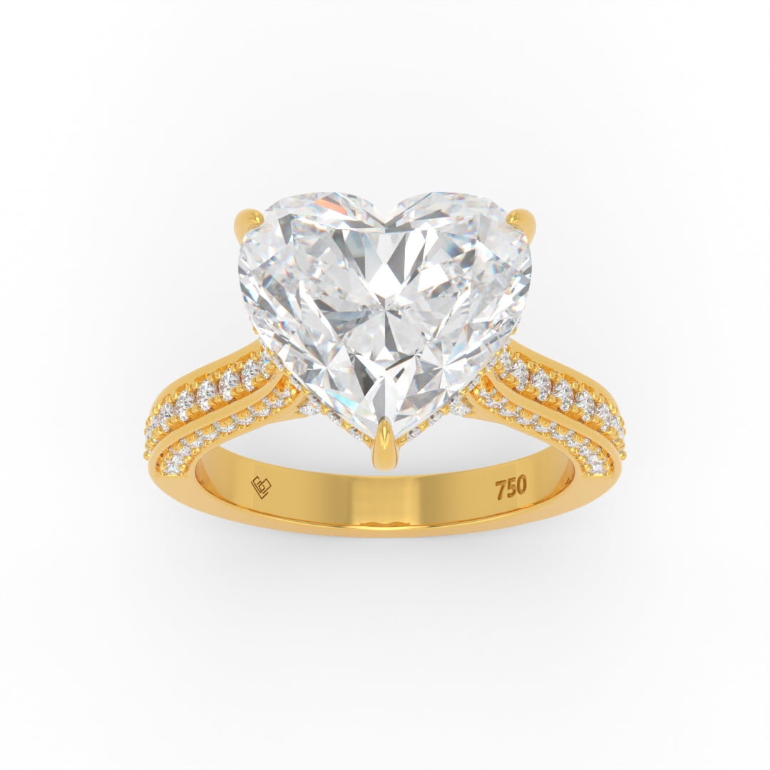 Katherine Heart cut engagement ring 3D Diamond Band